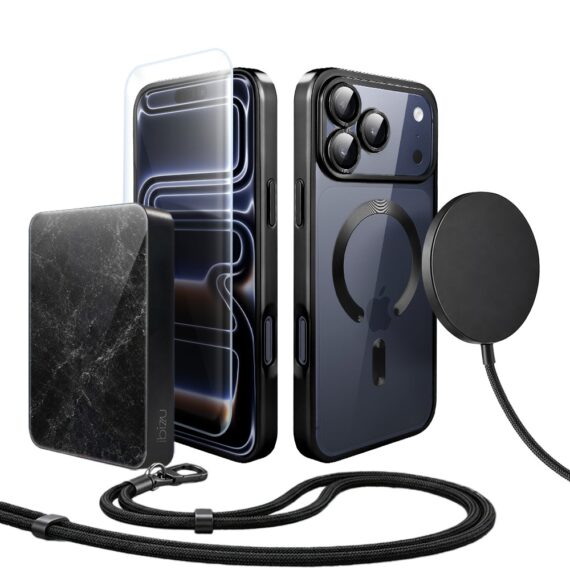 Perfect Match do iPhone 17 Pro Max - zestaw MagSafe Luxury Titanium Finish + akcesoria, czarny (1)