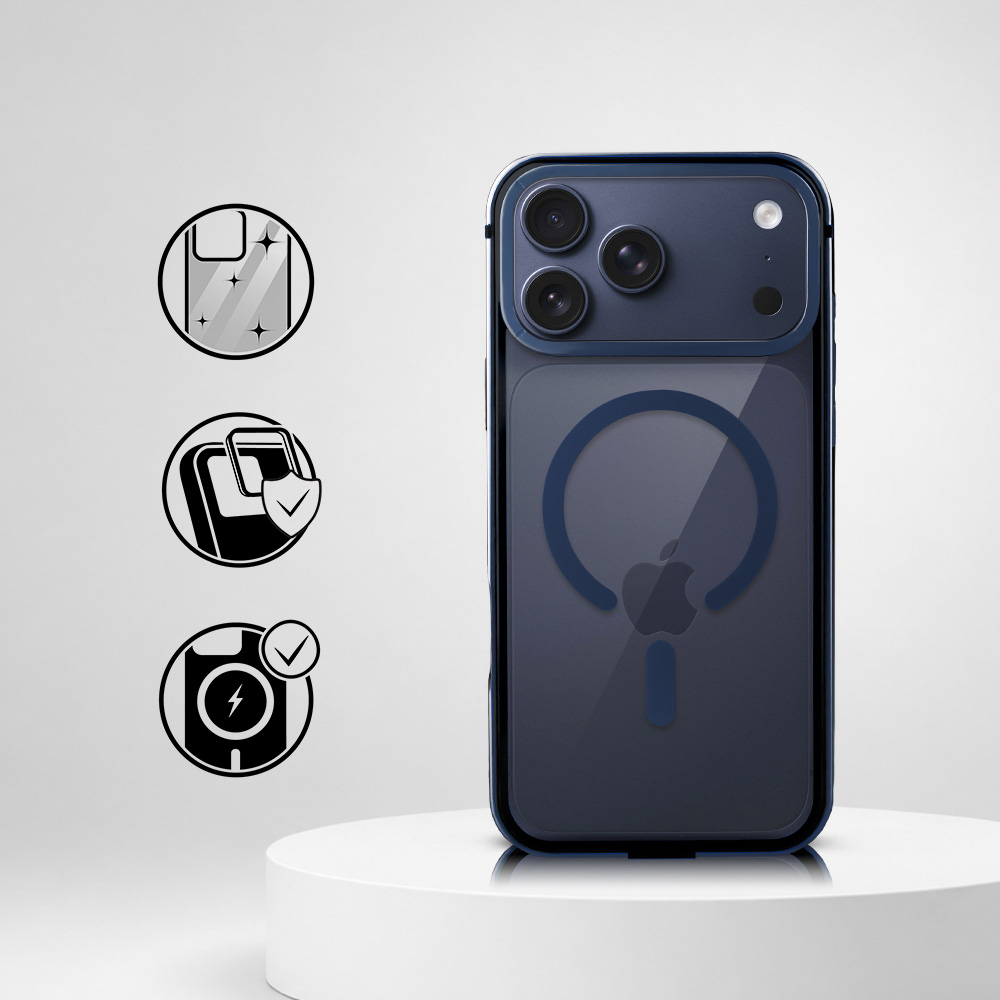 Perfect Match do iPhone 17 Pro Max - zestaw Metal Defender + akcesoria, granatowy (3)