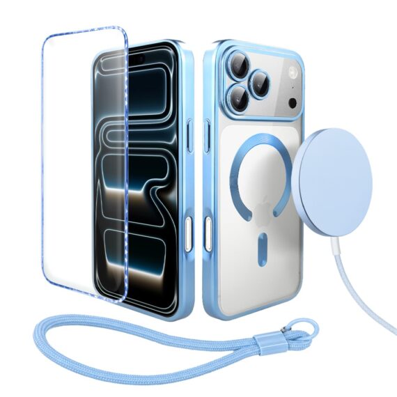 Perfect Match do iPhone 17 Pro - zestaw MagSafe Luxury Titanium Finish + akcesoria, niebieski (2)