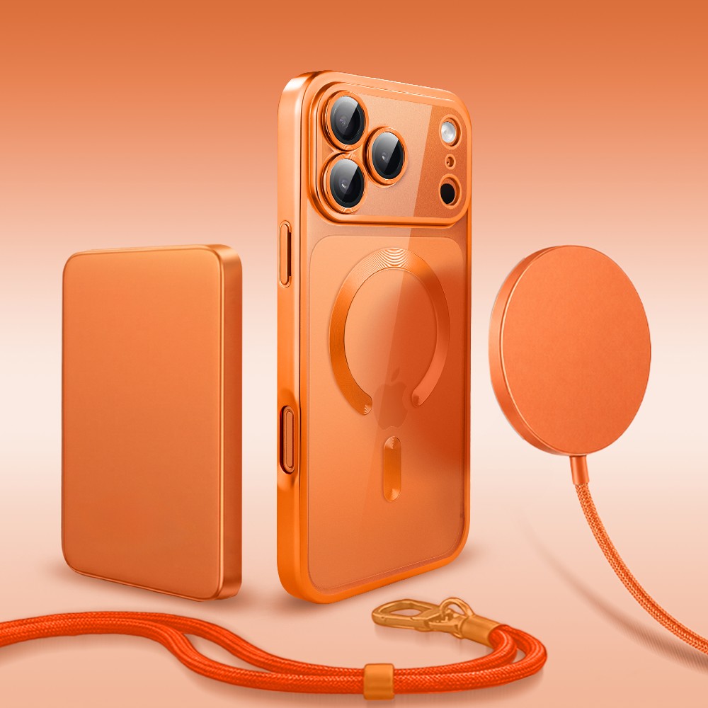 Perfect Match do iPhone 17 Pro - zestaw MagSafe Luxury Titanium Finish + akcesoria, pomarańczowy (6)