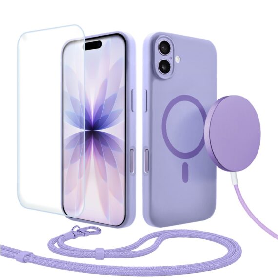 Perfect Match do iPhone 17 - zestaw silikonowe z MagSafe + akcesoria, fioletowy2