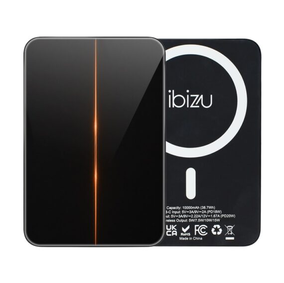 Powerbank IBIZU MagPower 10k do iPhone z MagSafe, solidny, aluminiowy, 10 000 mAh, Ognisty promień (2)