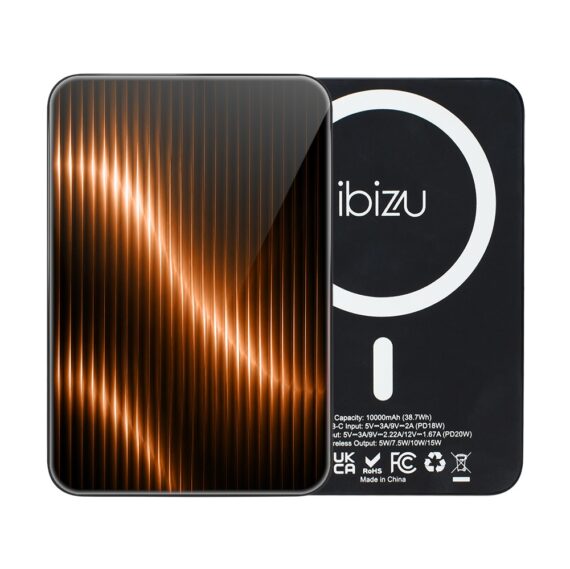 Powerbank IBIZU MagPower 10k do iPhone z MagSafe, solidny, aluminiowy, 10 000 mAh, Pomarańczowe Inferno (6)