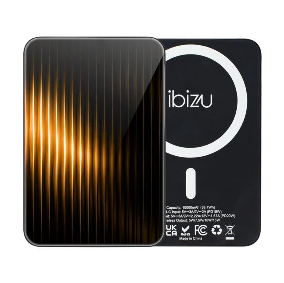 Powerbank IBIZU MagPower 10k do iPhone z MagSafe, solidny, aluminiowy, 10 000 mAh, Pomarańczowy blask (1)