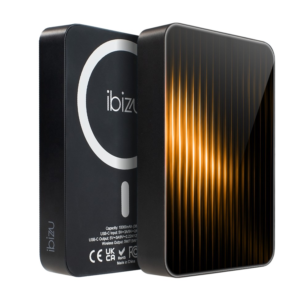 Powerbank IBIZU MagPower 10k do iPhone z MagSafe, solidny, aluminiowy, 10 000 mAh, Pomarańczowy blask