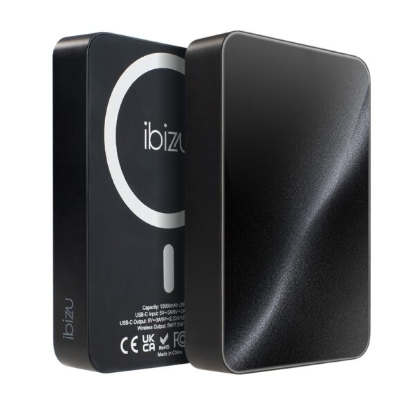 Powerbank IBIZU MagPower 10k do iPhone z MagSafe, solidny, aluminiowy, 10 000 mAh, Stealth (1)
