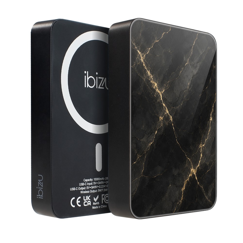 Powerbank IBIZU MagPower 10k do iPhone z MagSafe, solidny, aluminiowy, 10 000 mAh, Złoty marmur