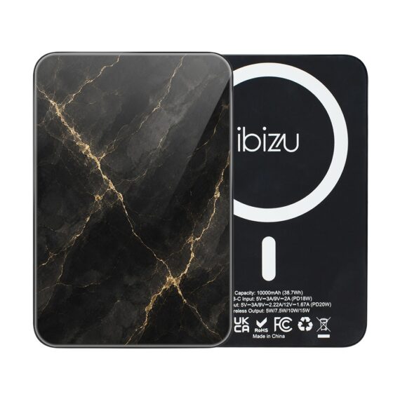 Powerbank IBIZU MagPower 10k do iPhone z MagSafe, solidny, aluminiowy, 10 000 mAh, Złoty marmur (8)