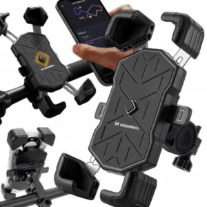 Uchwyt rowerowy na telefon, stabilny, regulowany, czarny