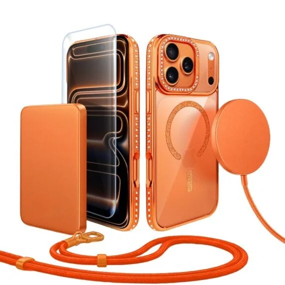 Zestaw do iPhone 17 Pro Max: etui Diadem Glow pomarańczowe + akcesoria do wyboru3