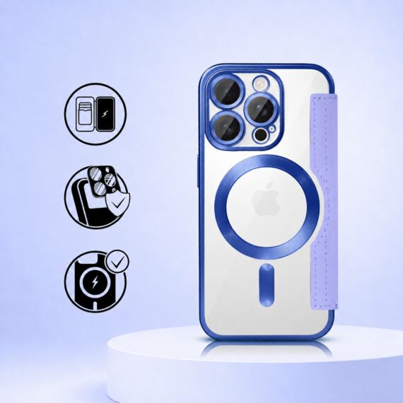 Perfect Match do iPhone 16 Pro – zestaw Book MagSafe Lens + akcesoria, niebieski pop