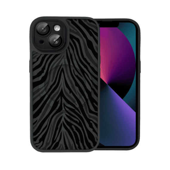 Etui do iPhone 13 Color Flush z MagSafe, z osłoną aparatu, hipnotyczna zebra, czarne (1)
