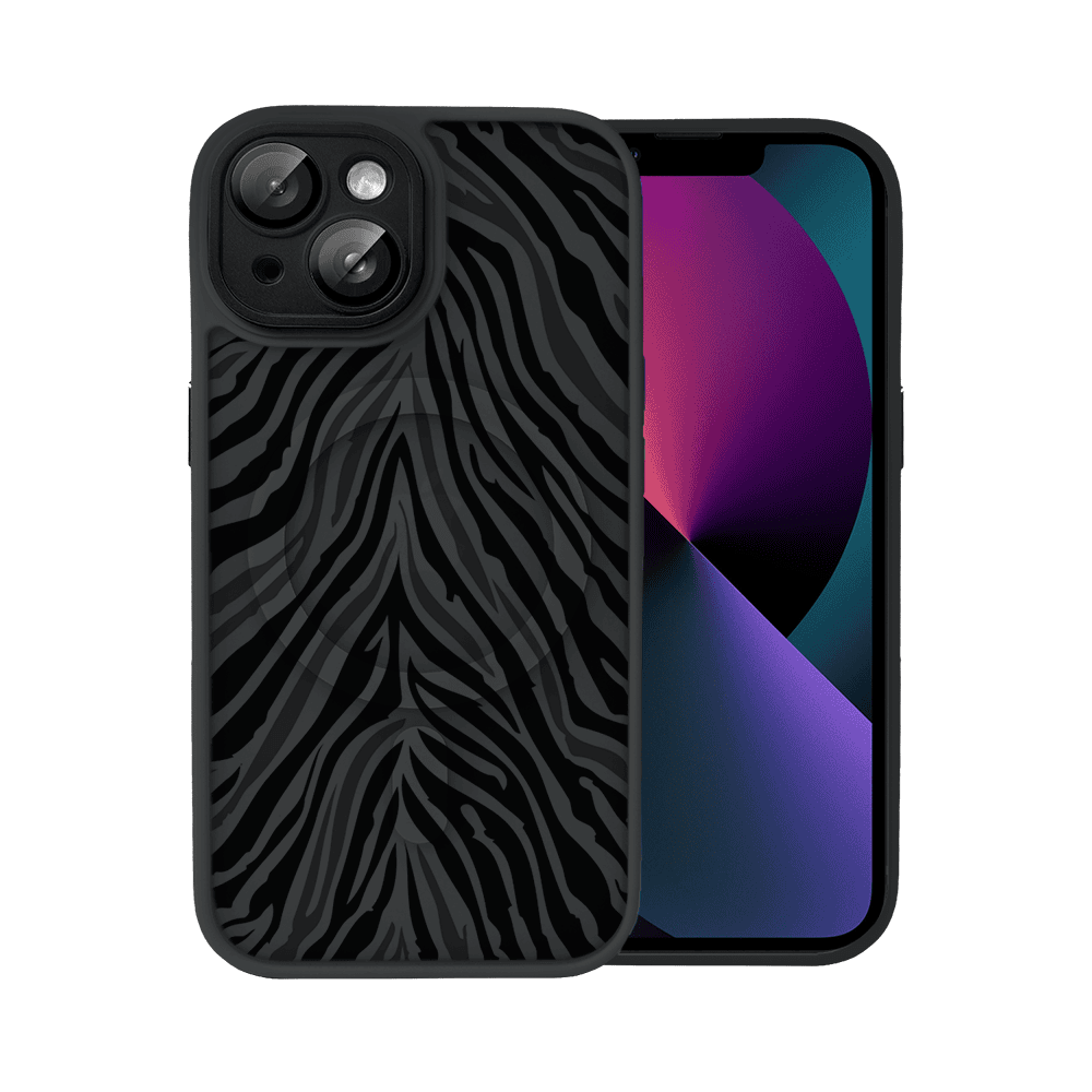 Etui do iPhone 13 Color Flush z MagSafe, z osłoną aparatu, hipnotyczna zebra, czarne