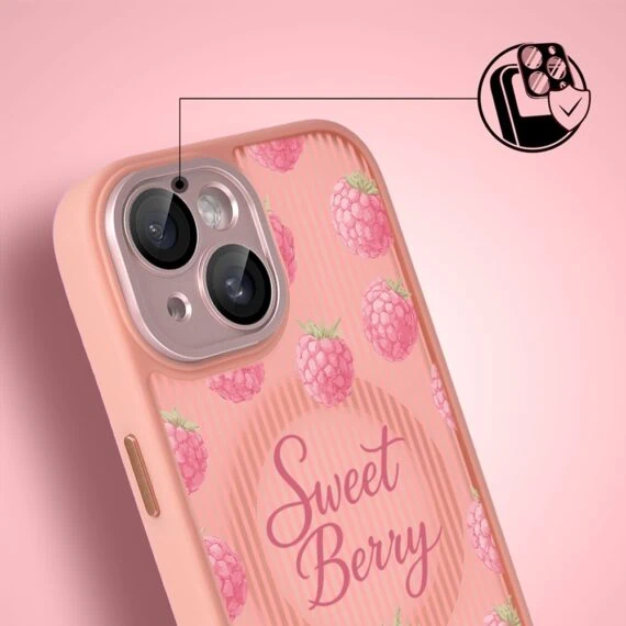 Etui do iPhone 13 Color Flush z MagSafe, z osłoną aparatu, słodka malina, różowe (2)