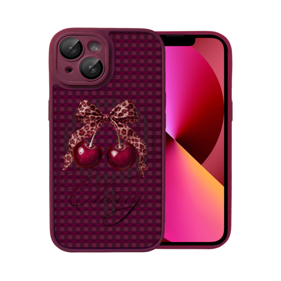 Etui do iPhone 13, Color Flush z Magsafe, z osłoną aparatu, kokieteryjna wiśnia, wiśniowe (5)