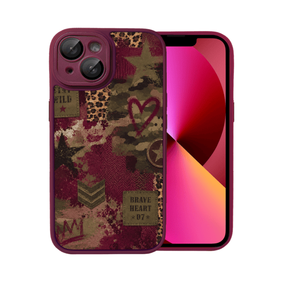 Etui do iPhone 13, Color Flush z Magsafe, z osłoną aparatu, rebel soul, wiśniowe (5)