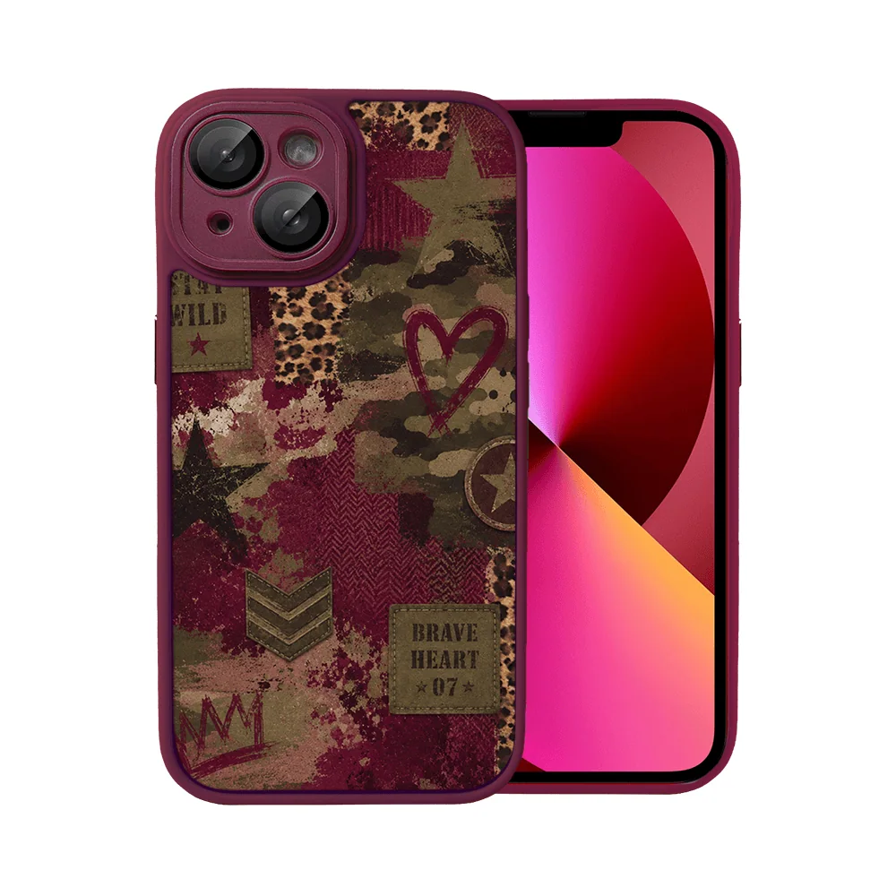 Etui do iPhone 13, Color Flush z Magsafe, z osłoną aparatu, rebel soul, wiśniowe