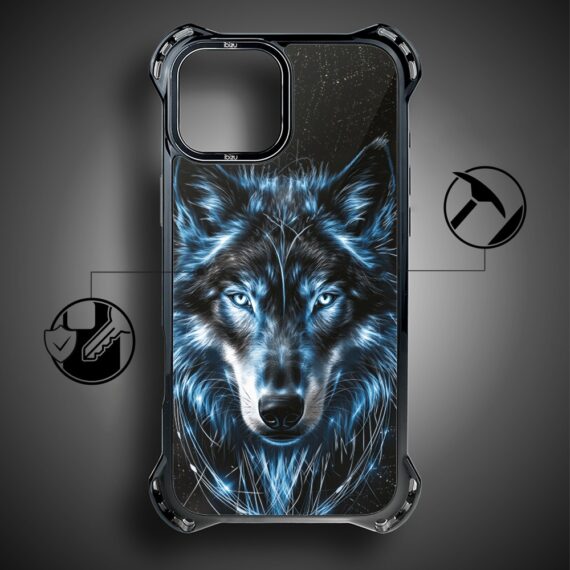 Etui do iPhone 13 IBIZU DropGuard Ultra z MagSafe, Wilki, Lodowy wilk (6)