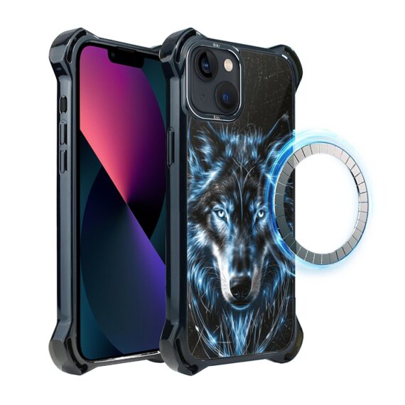 Etui do iPhone 13 IBIZU DropGuard Ultra z MagSafe, Wilki, Lodowy wilk (7)