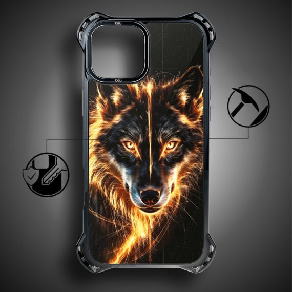 Etui do iPhone 13 IBIZU DropGuard Ultra z MagSafe, Wilki, Ognisty wilk (6)