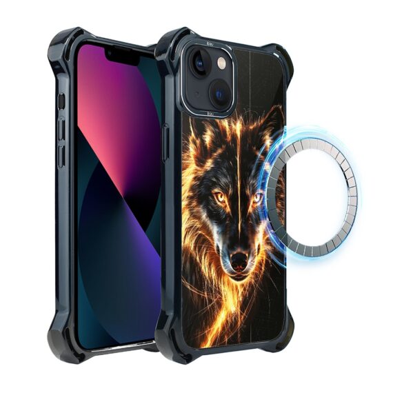 Etui do iPhone 13 IBIZU DropGuard Ultra z MagSafe, Wilki, Ognisty wilk (7)