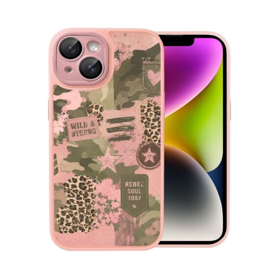 Etui do iPhone 14 Color Flush z MagSafe, z osłoną aparatu, Wild & Strong, różowe (3)
