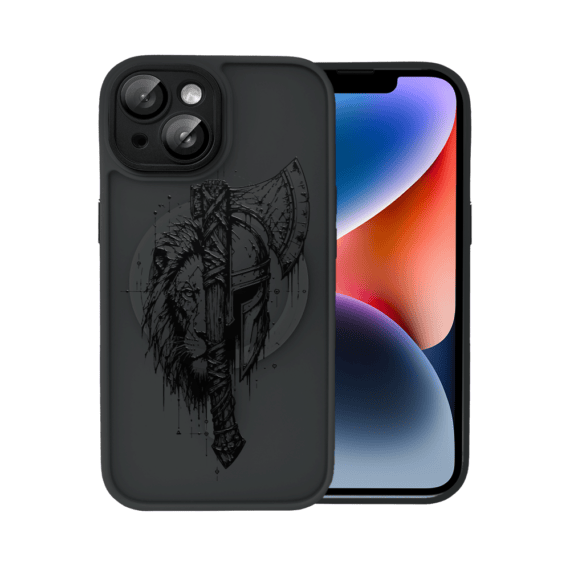Etui do iPhone 14 Color Flush z MagSafe, z osłoną aparatu, dusza wojownika, czarne (4)