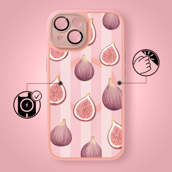 Etui do iPhone 14 Color Flush z MagSafe, z osłoną aparatu, figowa rozkosz, różowe (6)