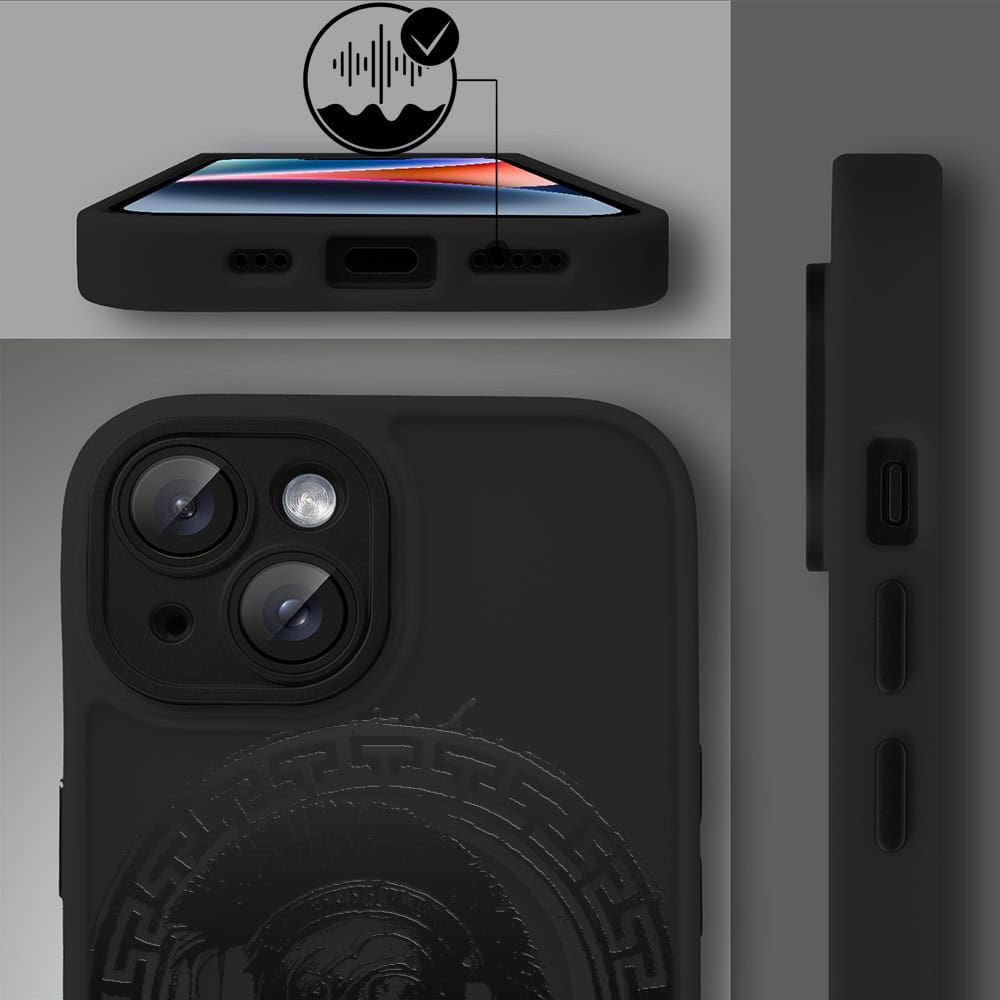 Etui do iPhone 14 Color Flush z MagSafe, z osłoną aparatu, moc centuriona, czarne (4)