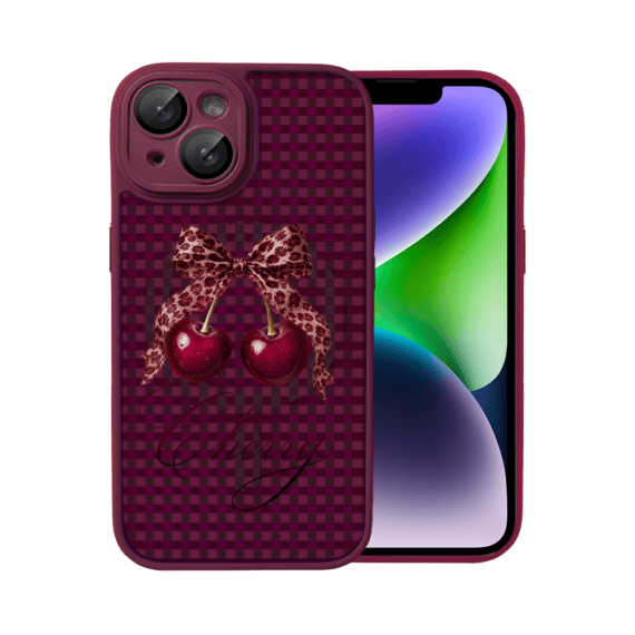 Etui do iPhone 14, Color Flush z Magsafe, z osłoną aparatu, kokieteryjna wiśnia, wiśniowe (4)