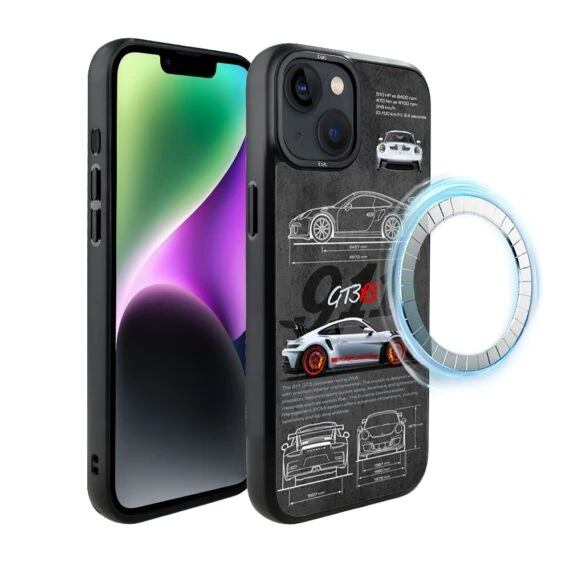 Etui do iPhone 14 IBIZU DropGuard Matt z MagSafe, TechDrive, 911 GT3 RS (4)