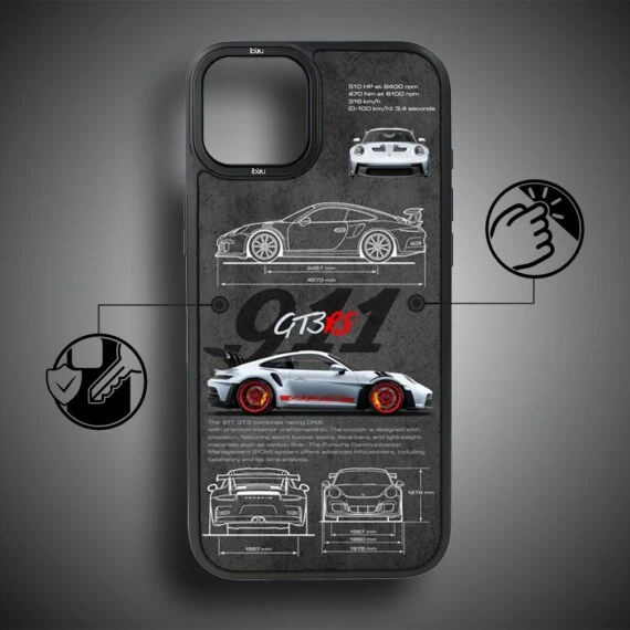 Etui do iPhone 14 IBIZU DropGuard Matt z MagSafe, TechDrive, 911 GT3 RS (5)