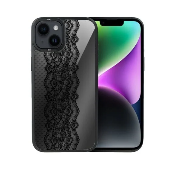 Etui do iPhone 14 Plus IBIZU DropGuard Matt z MagSafe, Midnight, Ornamentowa koronka (4)