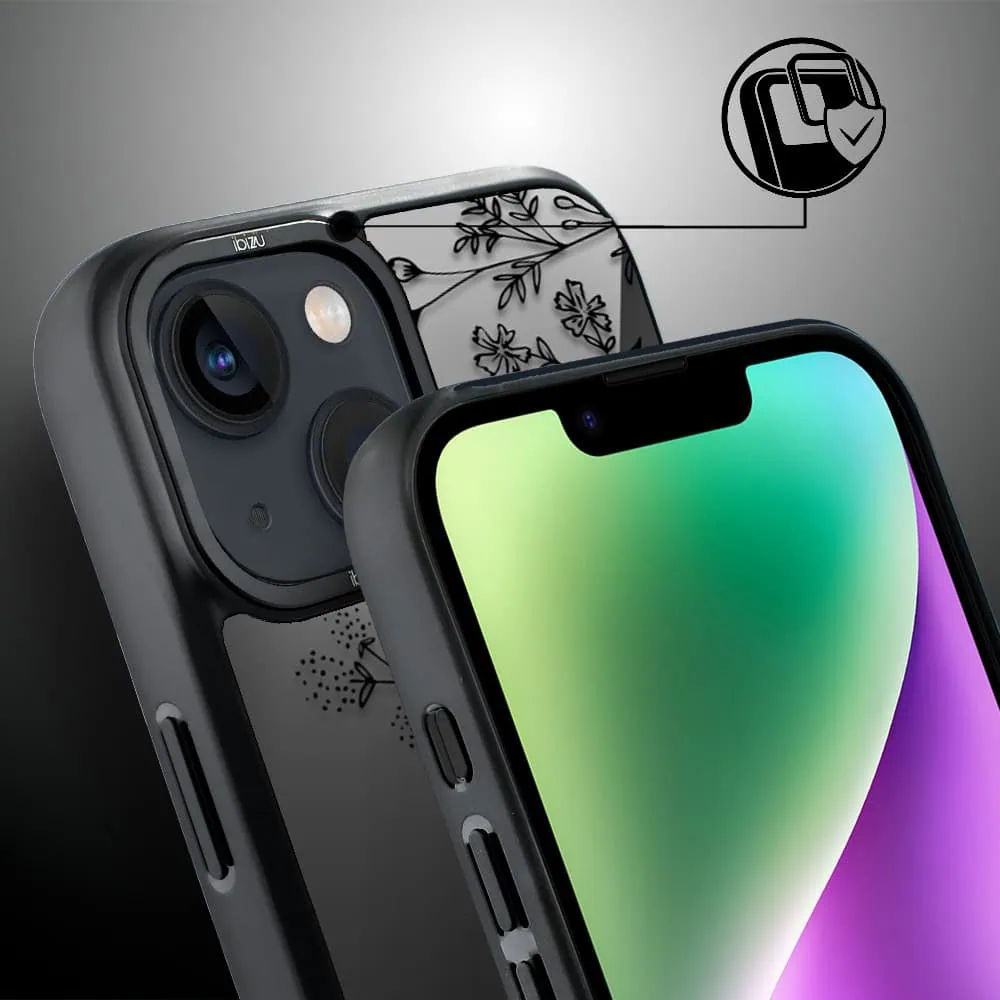 Etui do iPhone 14 Plus IBIZU DropGuard Matt z MagSafe, Wilki, Midnight, Dotyk kwiatów (1)