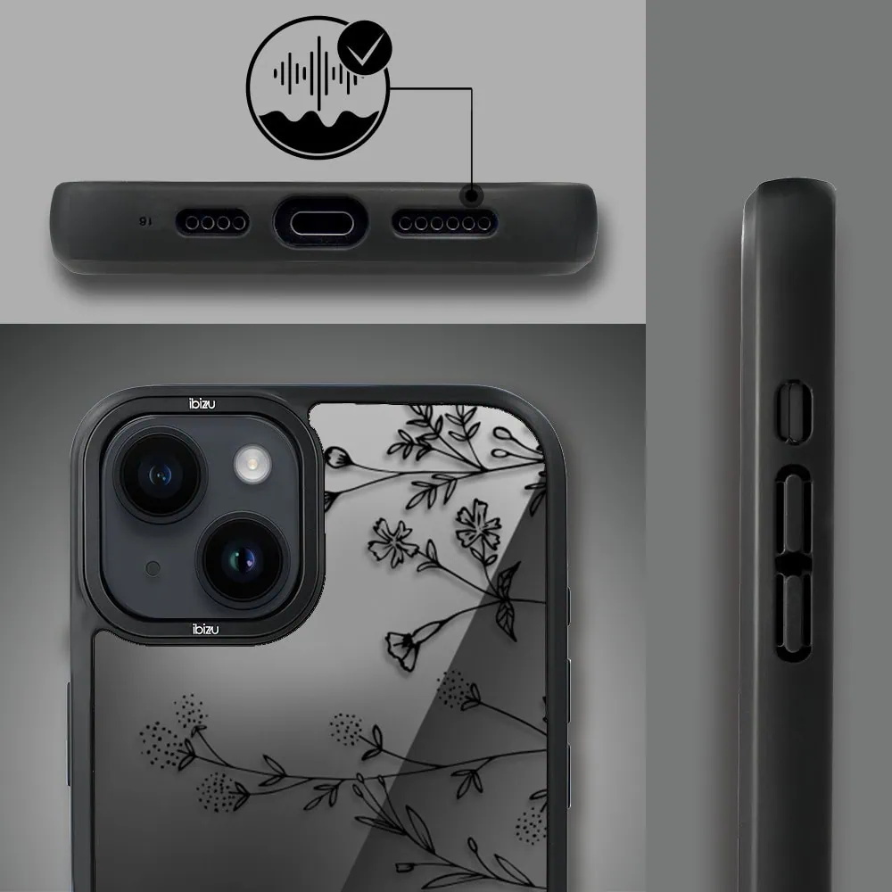 Etui do iPhone 14 Plus IBIZU DropGuard Matt z MagSafe, Wilki, Midnight, Dotyk kwiatów (2)