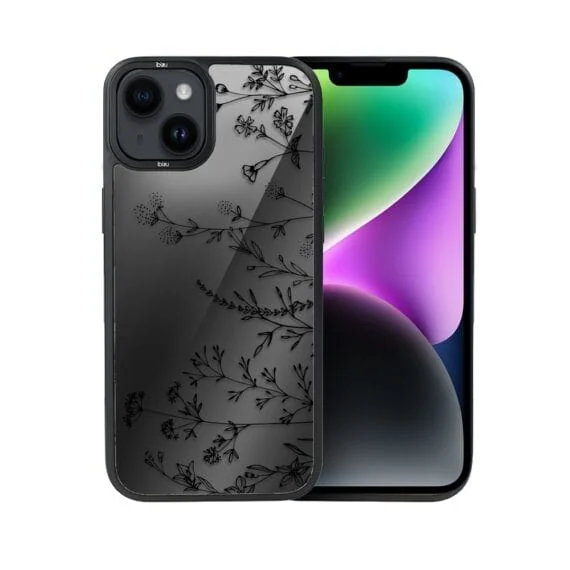 Etui do iPhone 14 Plus IBIZU DropGuard Matt z MagSafe, Wilki, Midnight, Dotyk kwiatów (6)