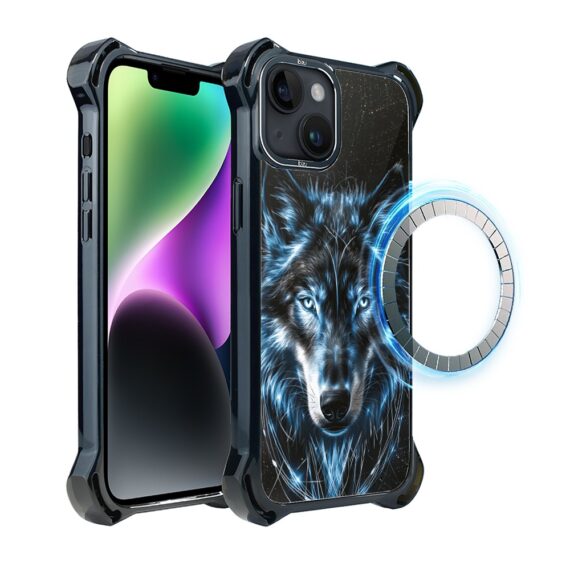 Etui do iPhone 14 Plus IBIZU DropGuard Ultra z MagSafe, Wilki, Lodowy wilk (6)