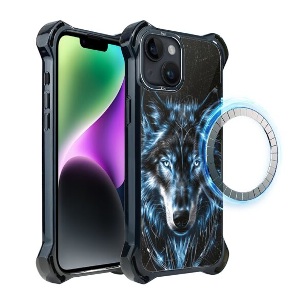Etui do iPhone 14 Plus IBIZU DropGuard Ultra z MagSafe, Wilki, Lodowy wilk