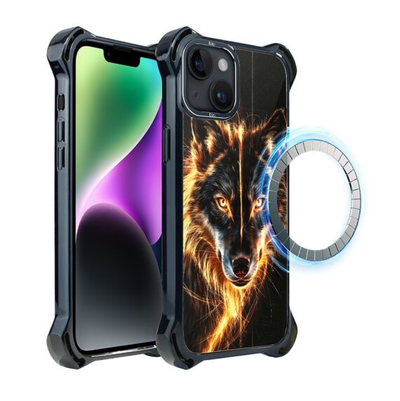 Etui do iPhone 14 Plus IBIZU DropGuard Ultra z MagSafe, Wilki, Ognisty wilk (6)