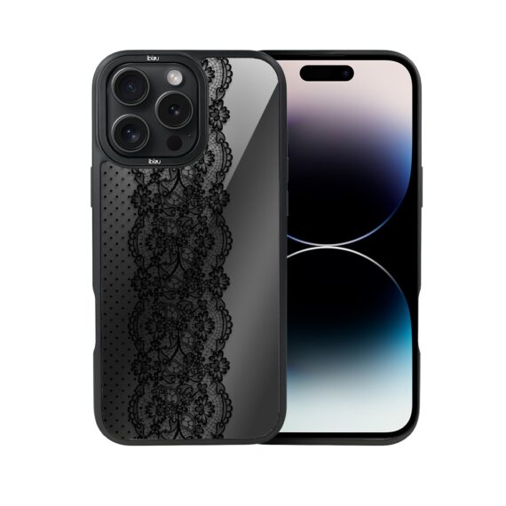 Etui do iPhone 14 Pro Max IBIZU DropGuard Matt z MagSafe, Midnight, Ornamentowa koronka (5)