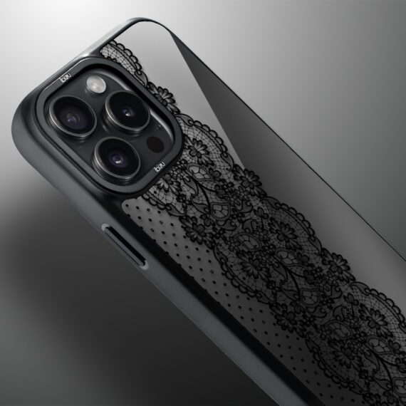 Etui do iPhone 14 Pro Max IBIZU DropGuard Matt z MagSafe, Midnight, Ornamentowa koronka (7)
