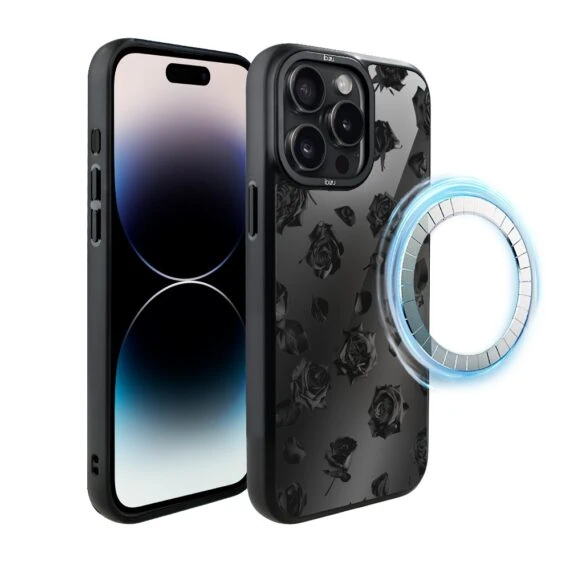 Etui do iPhone 14 Pro Max IBIZU DropGuard Matt z MagSafe, Midnight, Sen róż, poprawne (4)