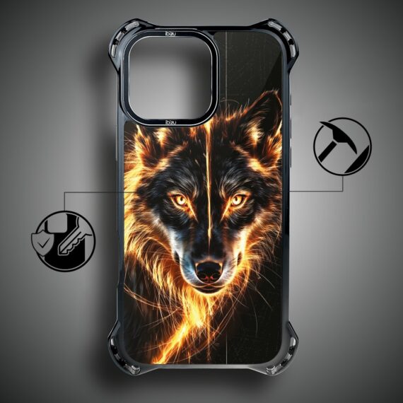 Etui do iPhone 14 Pro Max IBIZU DropGuard Ultra z MagSafe, Wilki, Ognisty wilk (4)