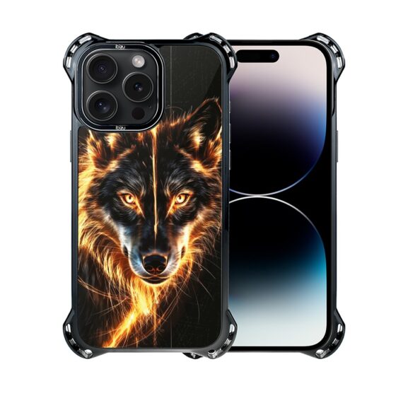 Etui do iPhone 14 Pro Max IBIZU DropGuard Ultra z MagSafe, Wilki, Ognisty wilk (5)