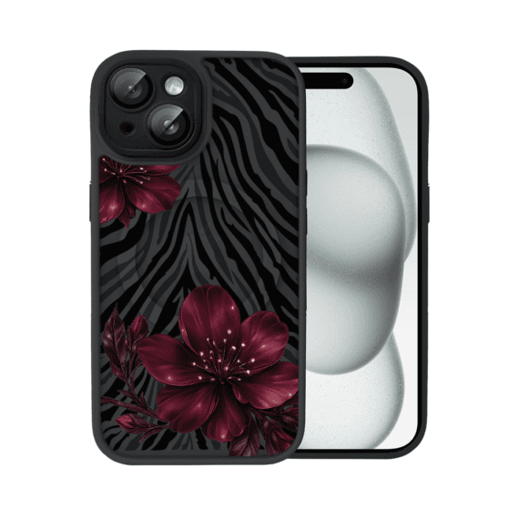 Etui do iPhone 15 Plus Color Flush z MagSafe, z osłoną aparatu, bordowa egzotyka , czarne (6)