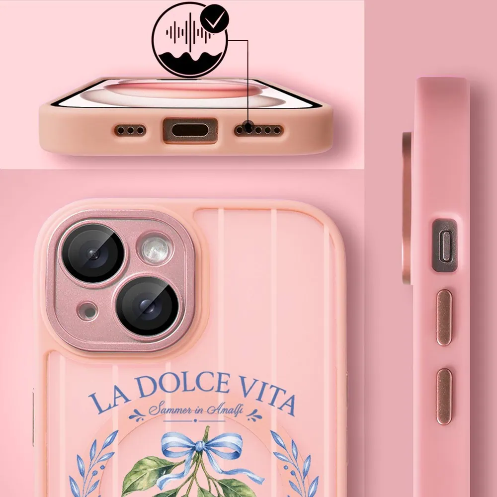 Etui do iPhone 15 Plus Color Flush z MagSafe, z osłoną aparatu, cytrynowa dolce vita, różowe (4)