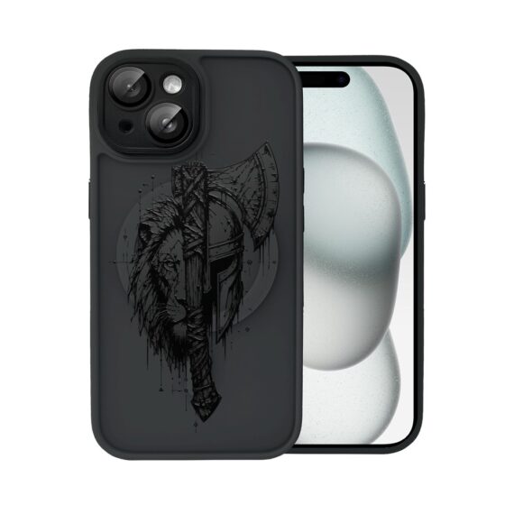 Etui do iPhone 15 Plus Color Flush z MagSafe, z osłoną aparatu, dusza wojownika, czarne, nowe (3)