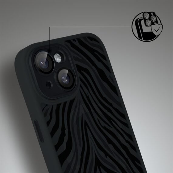 Etui do iPhone 15 Plus Color Flush z MagSafe, z osłoną aparatu, hipnotyczna zebra, czarne (4)