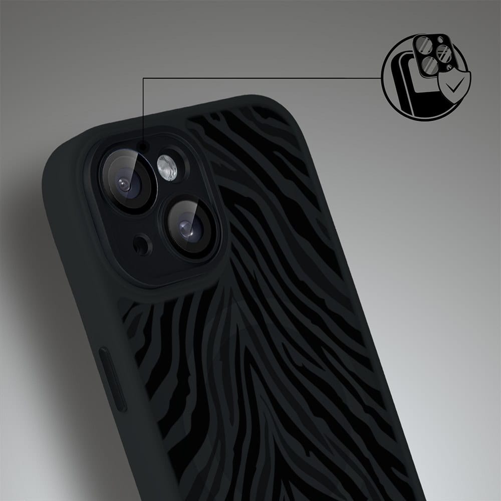Etui do iPhone 15 Plus Color Flush z MagSafe, z osłoną aparatu, hipnotyczna zebra, czarne (4)