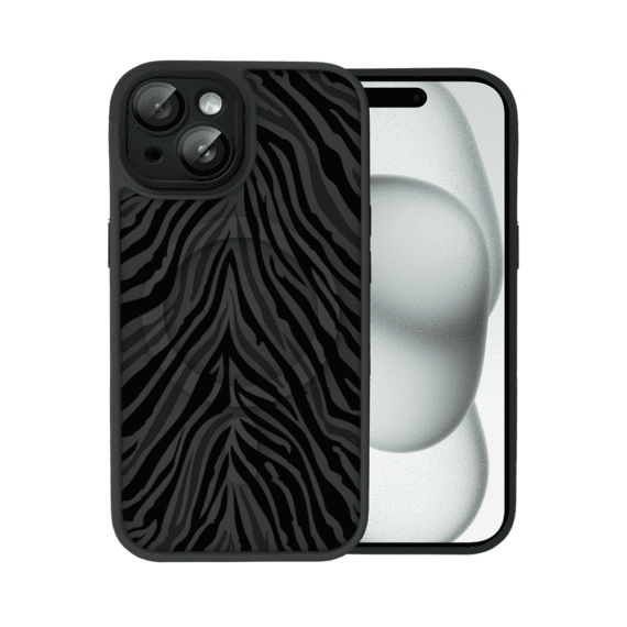 Etui do iPhone 15 Plus Color Flush z MagSafe, z osłoną aparatu, hipnotyczna zebra, czarne (6)